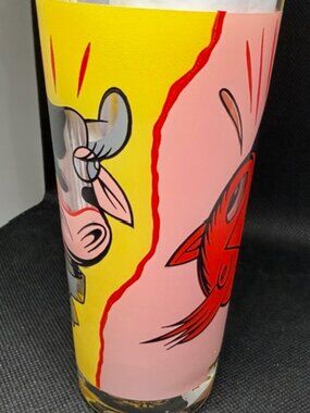 Ritzenhoff Massimo Giacon Milk Glass Cow/Devil Graphic Art Germany Pop-Art- VTG